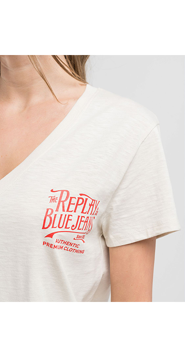オーバーフィットスラブジャージーVネックTシャツ 詳細画像